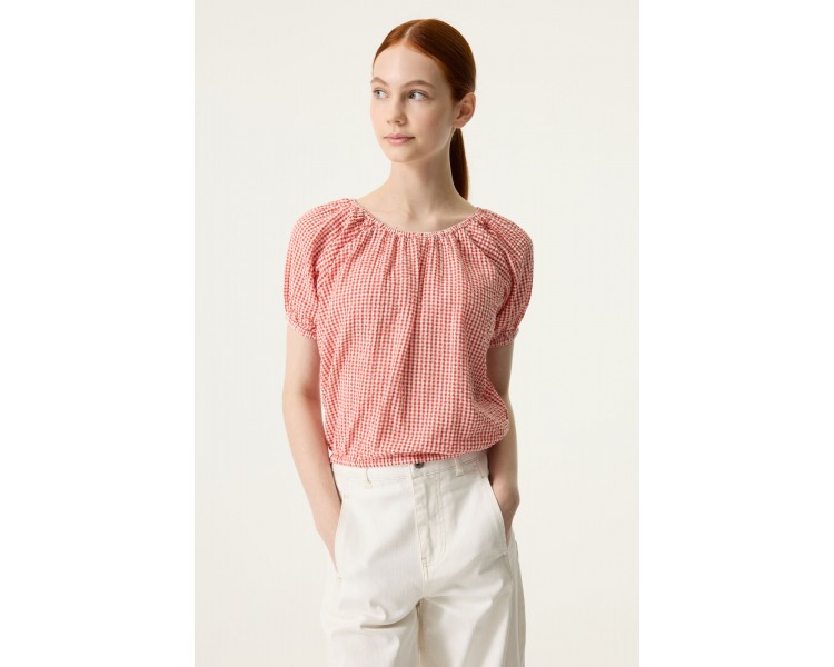 GARCIA : Top bloesje met fijne ruitjes