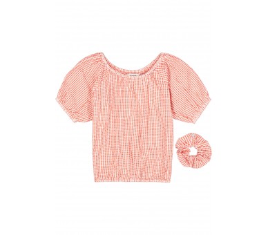 GARCIA : Top bloesje met fijne ruitjes