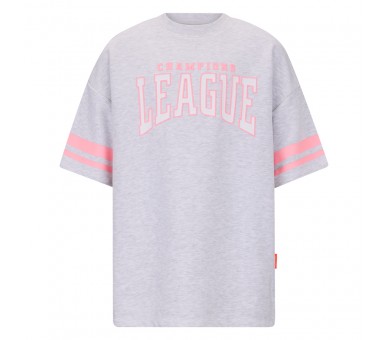 RETOUR : T-shirt à manches Shortses en gris chiné