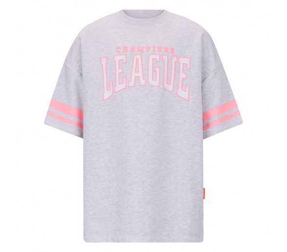 RETOUR : T-shirt à manches Shortses en gris chiné