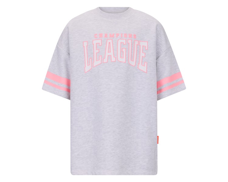 RETOUR : T-shirt à manches Shortses en gris chiné