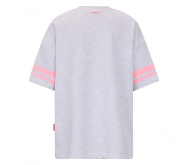 RETOUR : T-shirt à manches Shortses en gris chiné