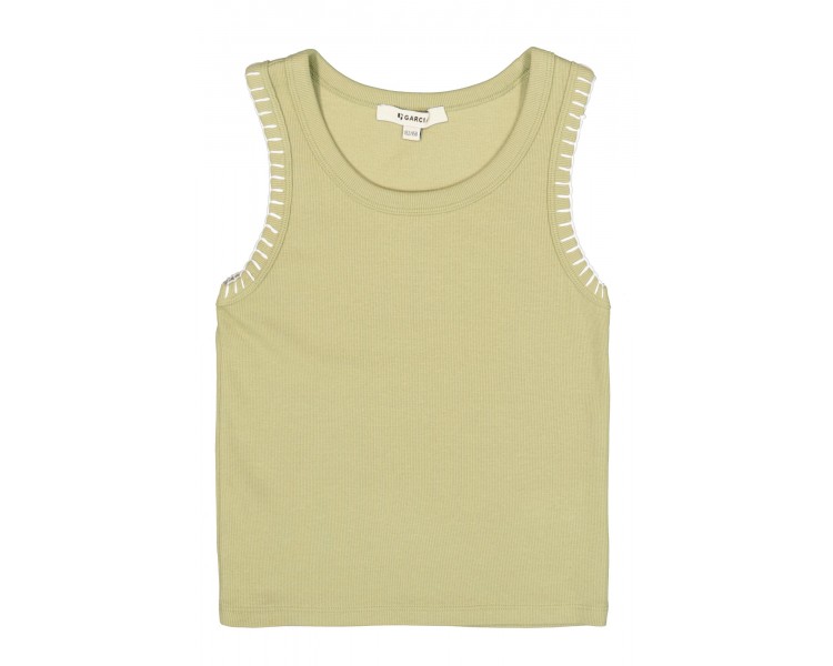 GARCIA : Haut à fines côtes avec détails sur les b