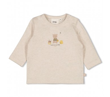 FEETJE : Longsleeve - Honey Bear Offwhite melange