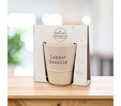 SPECIAL CERAMICS MUG "LEKKER GEZELLIG"