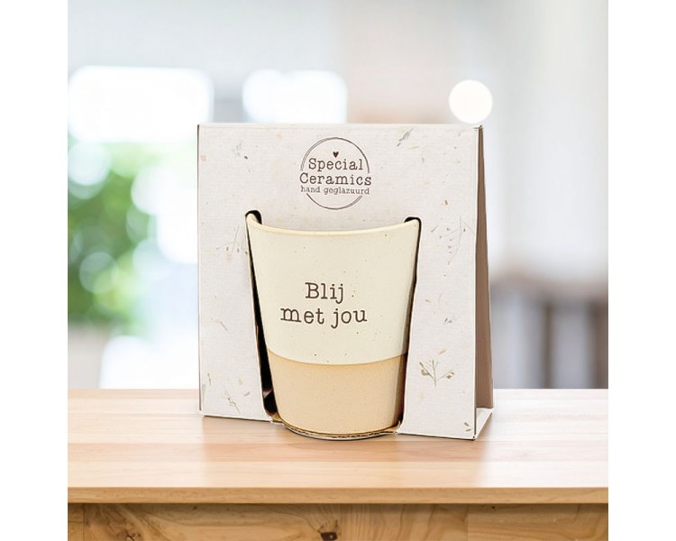 SPECIAL CERAMICS MUG "BLIJ MET JOU"