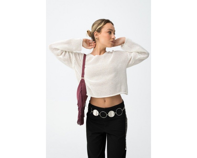 TIFFOSI : Pull blanc étoilé