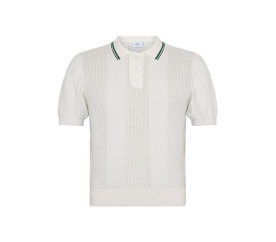 GRUNT : gebreide poloshirt met korte mouwen