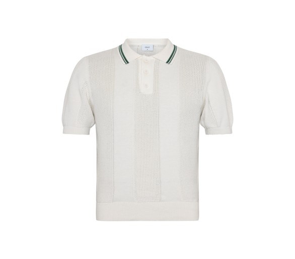 GRUNT : gebreide poloshirt met korte mouwen