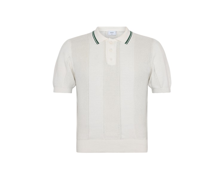 GRUNT : gebreide poloshirt met korte mouwen