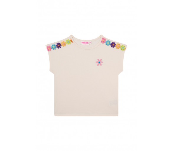 SOMEONE : T-shirt korte mouwen donker ecru