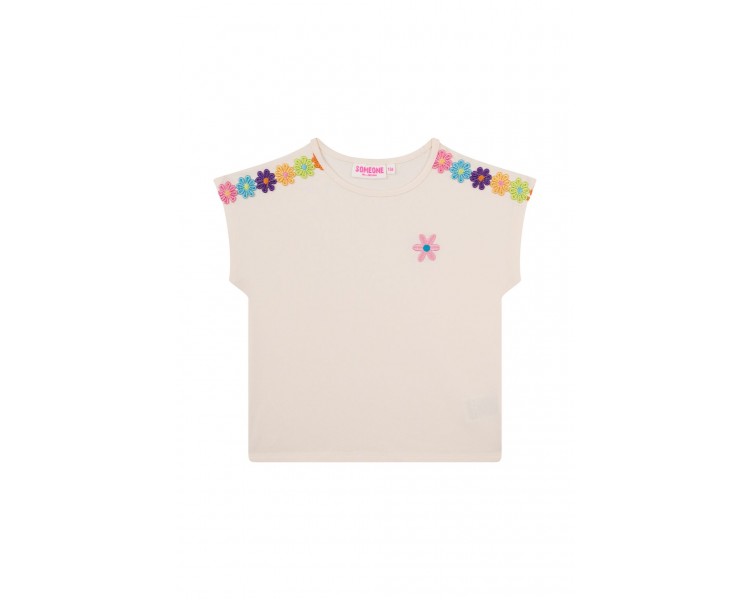 SOMEONE : T-shirt korte mouwen donker ecru