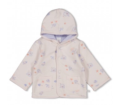 FEETJE : Reversible hooded jacket AOP - Sea