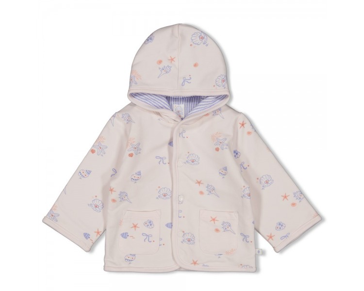 FEETJE : Reversible hooded jacket AOP - Sea