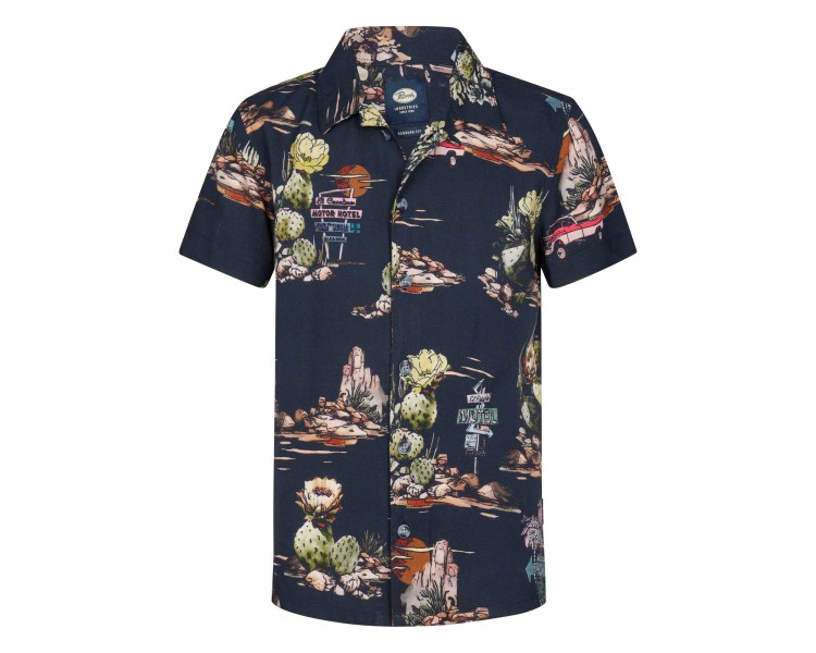 PETROL : Chemise à manches courtes AOP