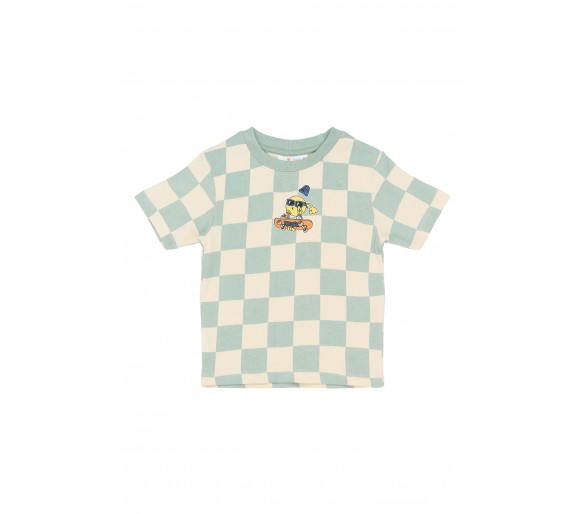 THE NEW : T-shirt S_S Aqua Gray AOP