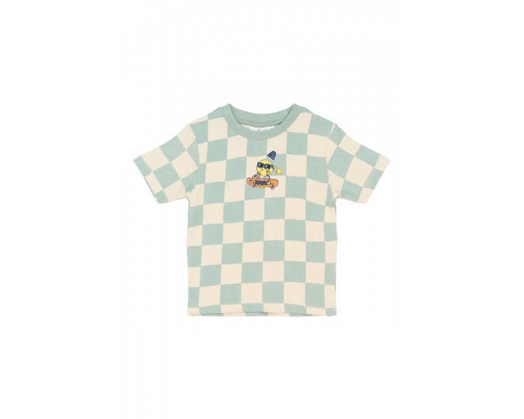 THE NEW : T-shirt S_S Aqua Gray AOP