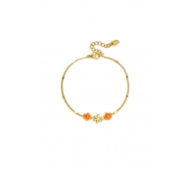Bracelet with colored flowers