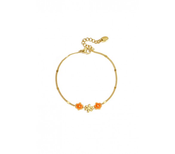 Bracelet with colored flowers
