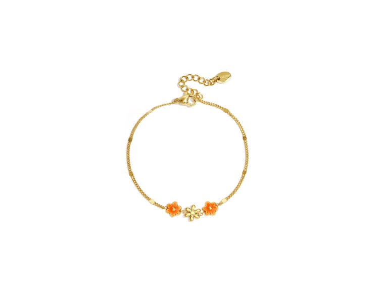 Bracelet with colored flowers