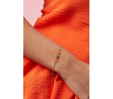 Bracelet with colored flowers