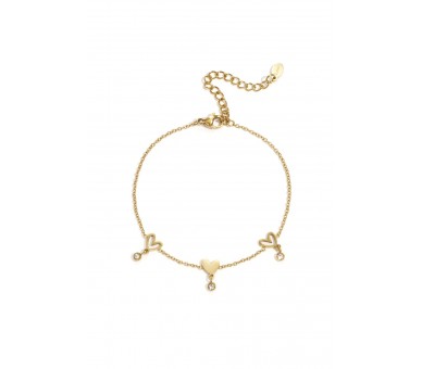 Link bracelets with heart motif