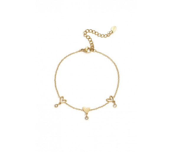 Link bracelets with heart motif