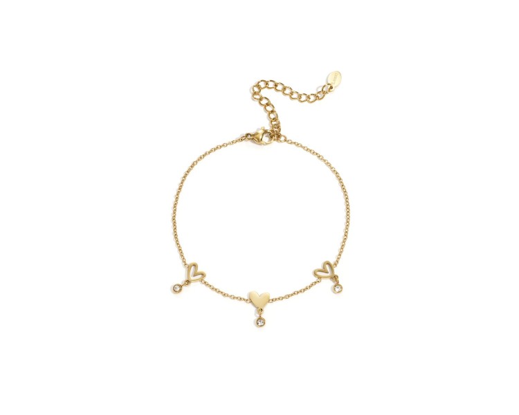 Link bracelets with heart motif