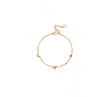 Bracelet with heart and stone motif