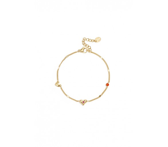 Bracelet with heart and stone motif