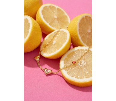 Bracelet with heart and stone motif