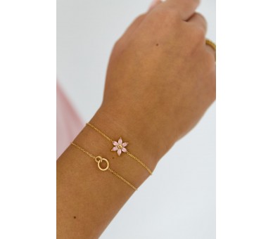 Bracelet with rhinestone flower