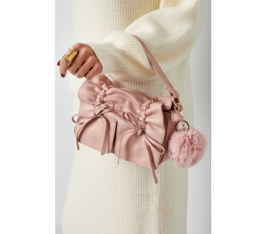 fluffy ball keychain