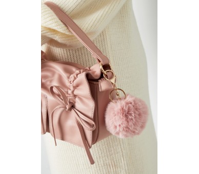 fluffy ball keychain