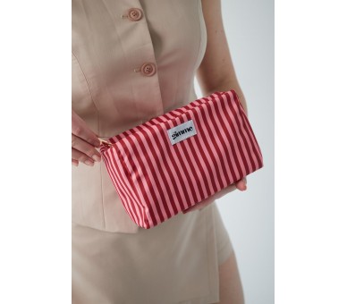 Makeup bag with small stripes