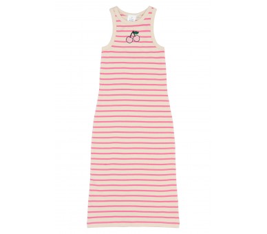 THE NEW : Robe Carmine Rose Striped