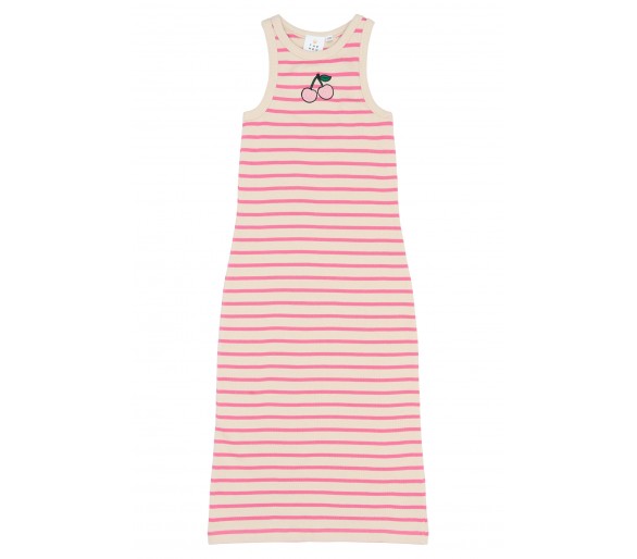 THE NEW : S_S Tee Carmine Rose Striped