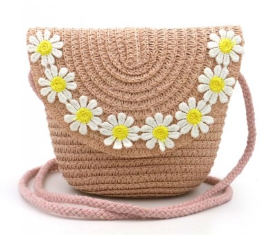 Woven bag with flowers