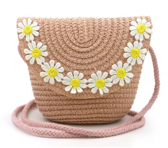 Woven bag with flowers