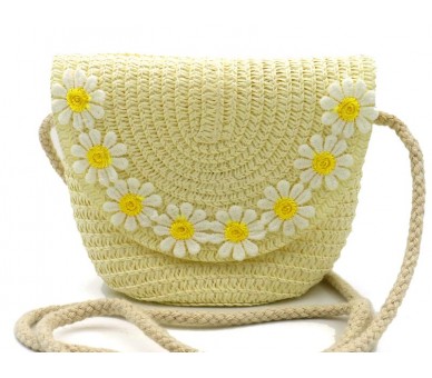 Woven bag with flowers