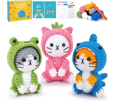 Crochet Kit - 3pcs Cats
