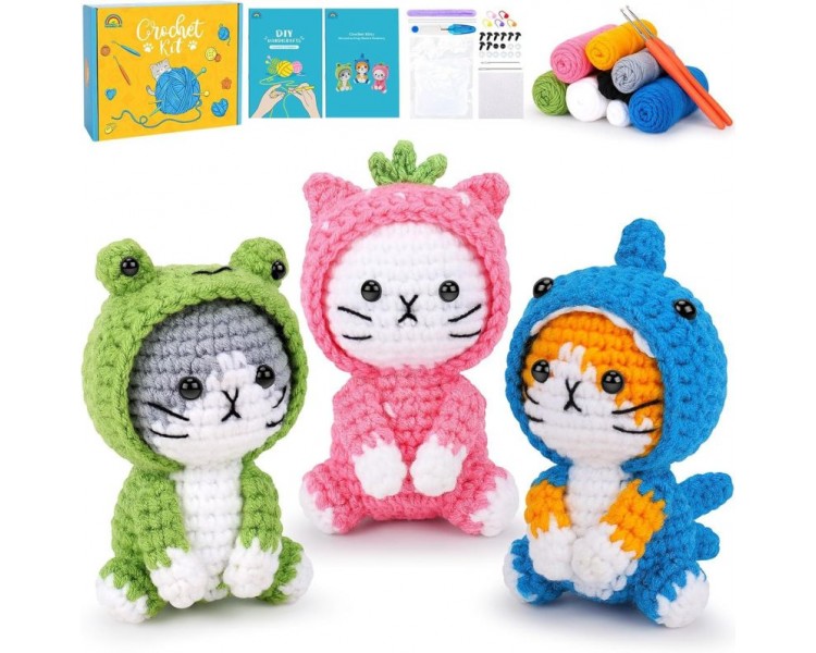 Crochet Kit - 3pcs Cats