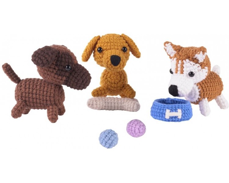 Crochet Kit - 3pcs Dogs