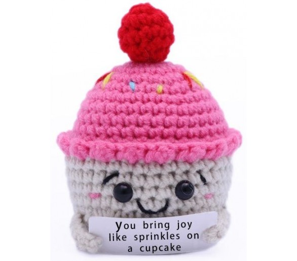 Knitted Positive Friends - Cupcake 10cm