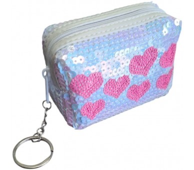 Sleutelhanger LOVE Pailletten Wit