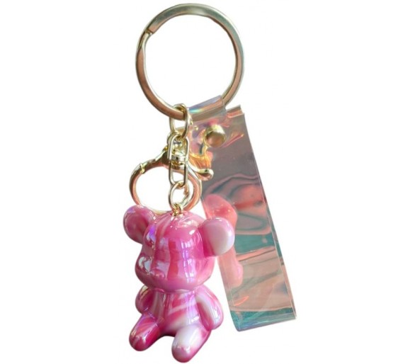 Keychain Shiny Bear - 4.5cm - Pink