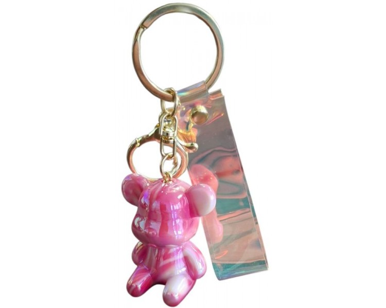 Keychain Shiny Bear - 4.5cm - Pink