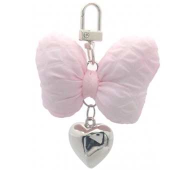 Keychain Heart - Bow Pink