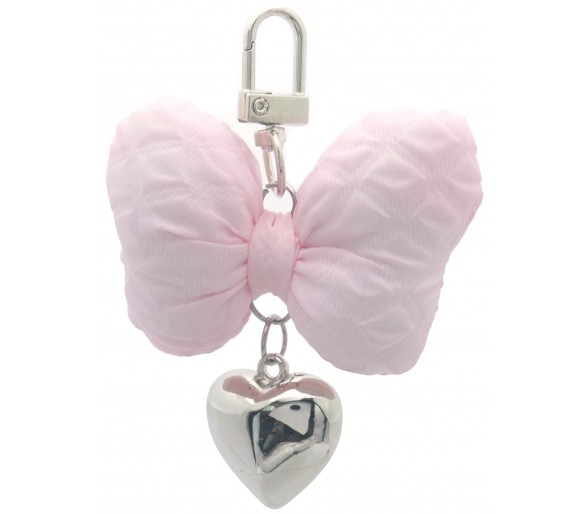 Keychain Heart - Bow Pink