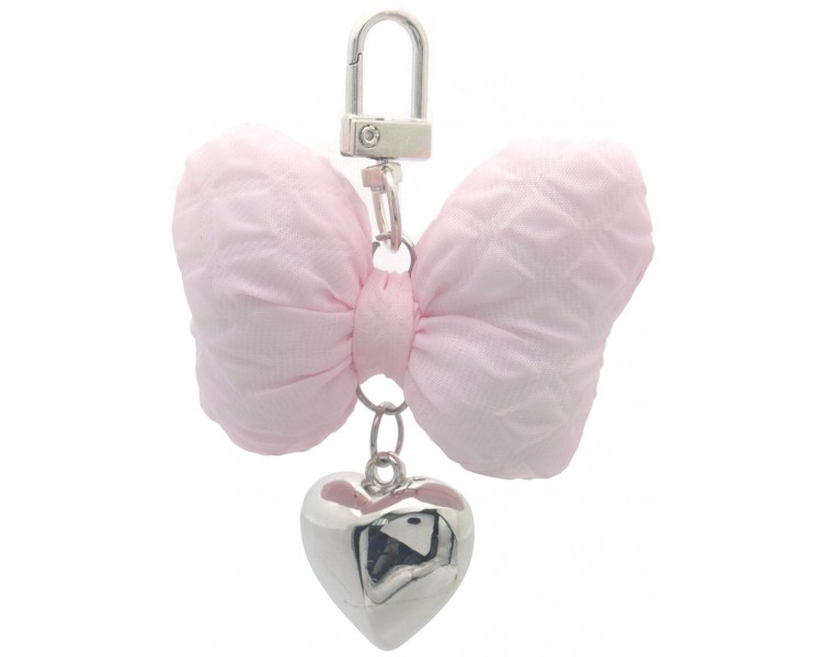 Keychain Heart - Bow Pink